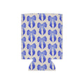 Can Cooler — Blue Watercolor Bow Pattern Drink Insulator