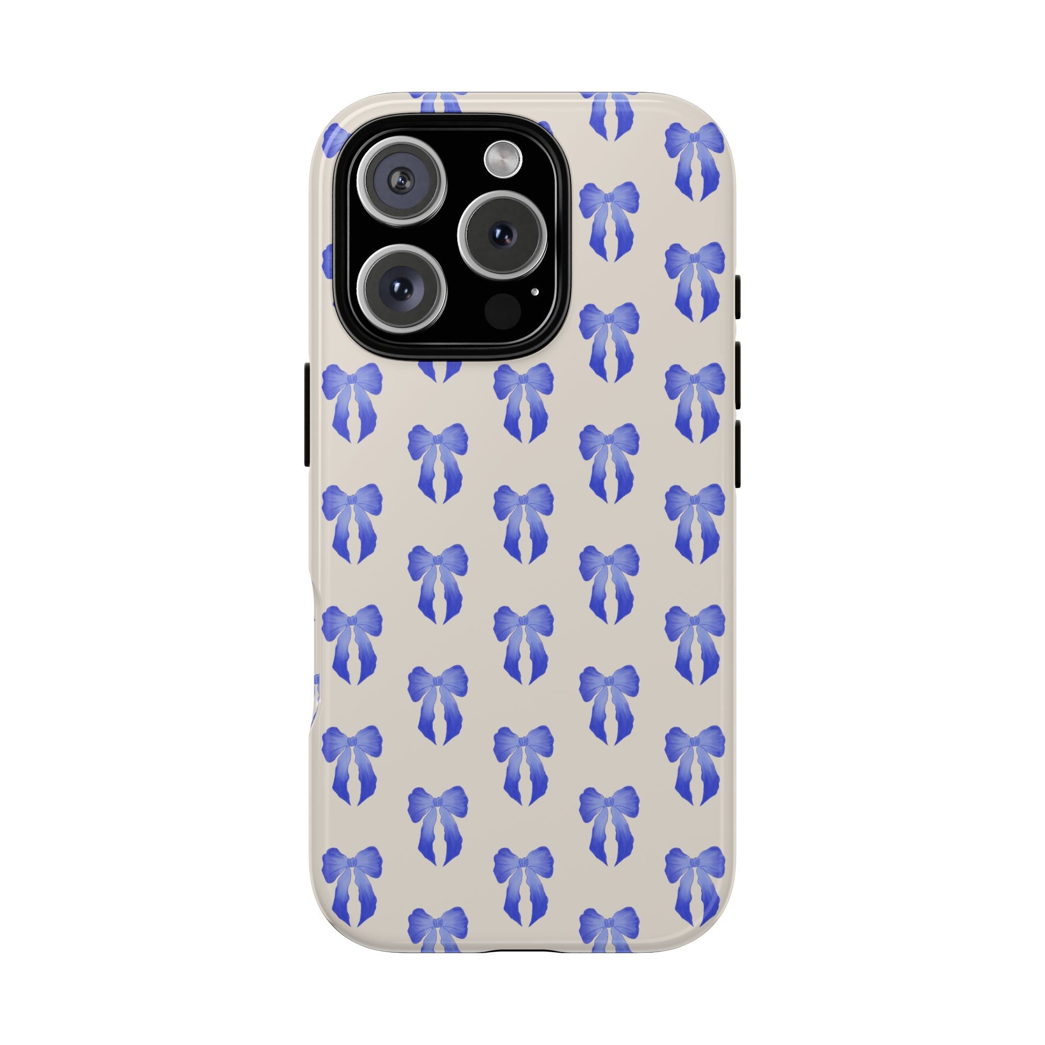 Blue Watercolor Bow Pattern Tough Phone Case