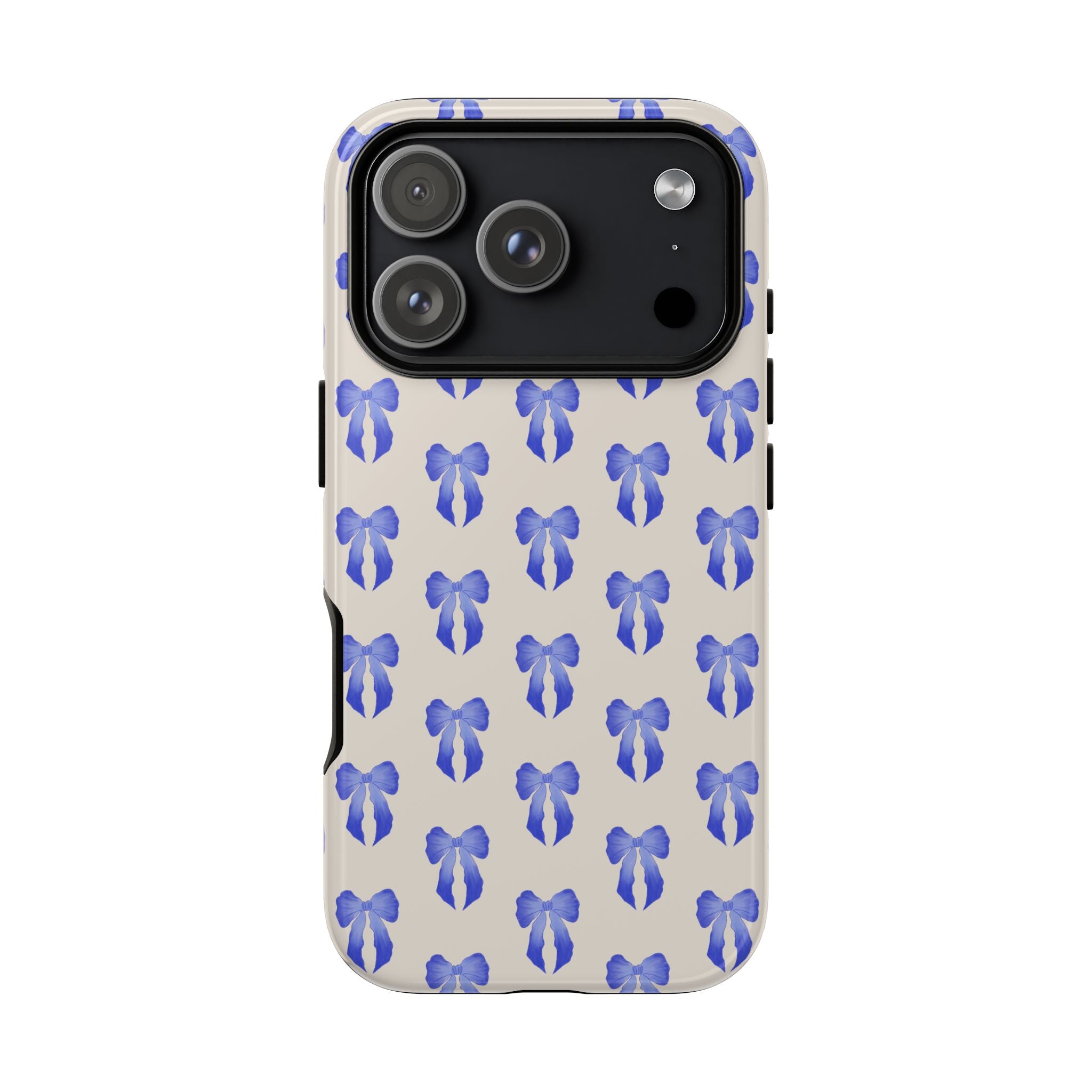Blue Watercolor Bow Pattern Tough Phone Case
