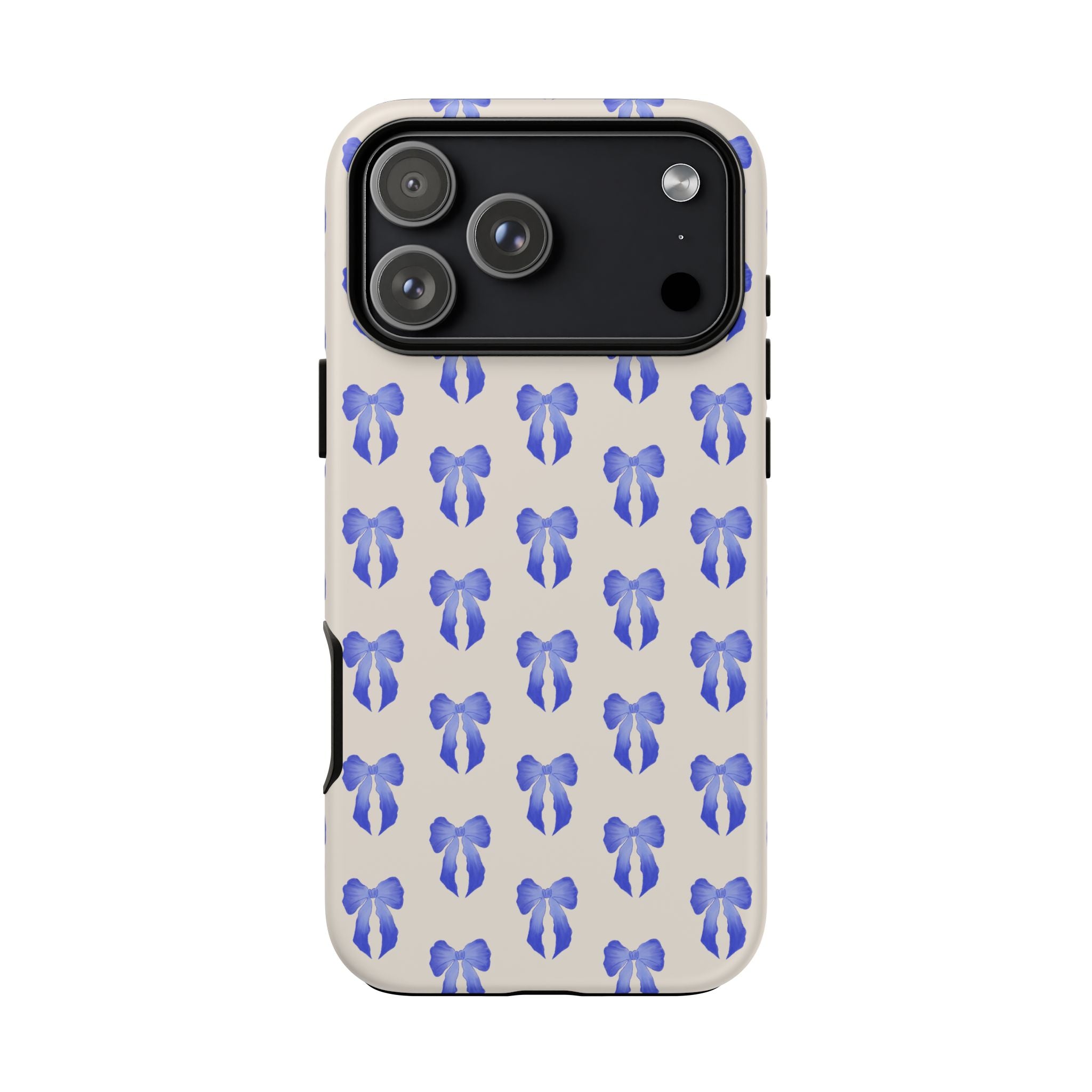 Blue Watercolor Bow Pattern Tough Phone Case