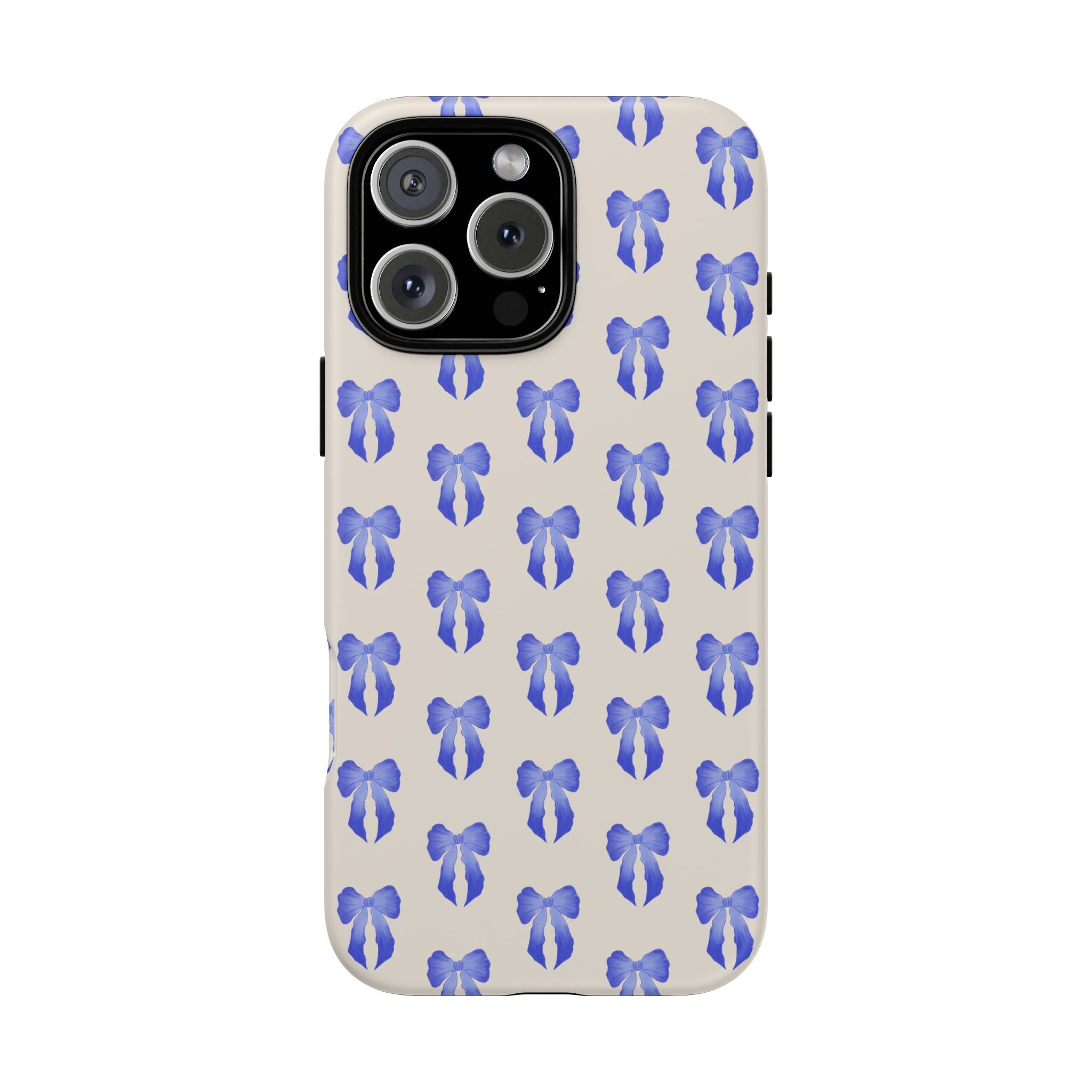 Blue Watercolor Bow Pattern Tough Phone Case
