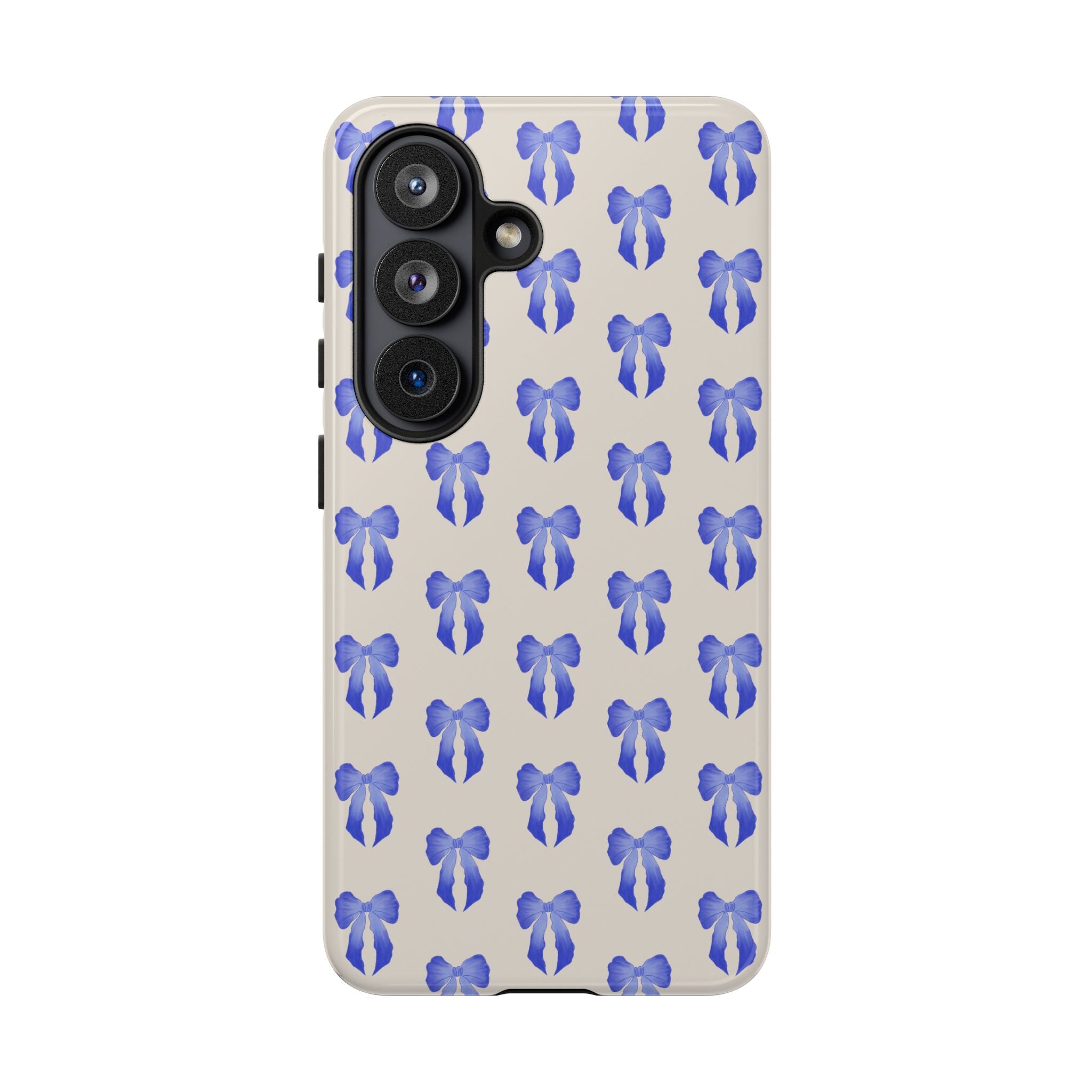Blue Watercolor Bow Pattern Tough Phone Case