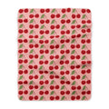 Cherry Pattern Sherpa Blanket — Cozy Pink Cherry Fleece Throw