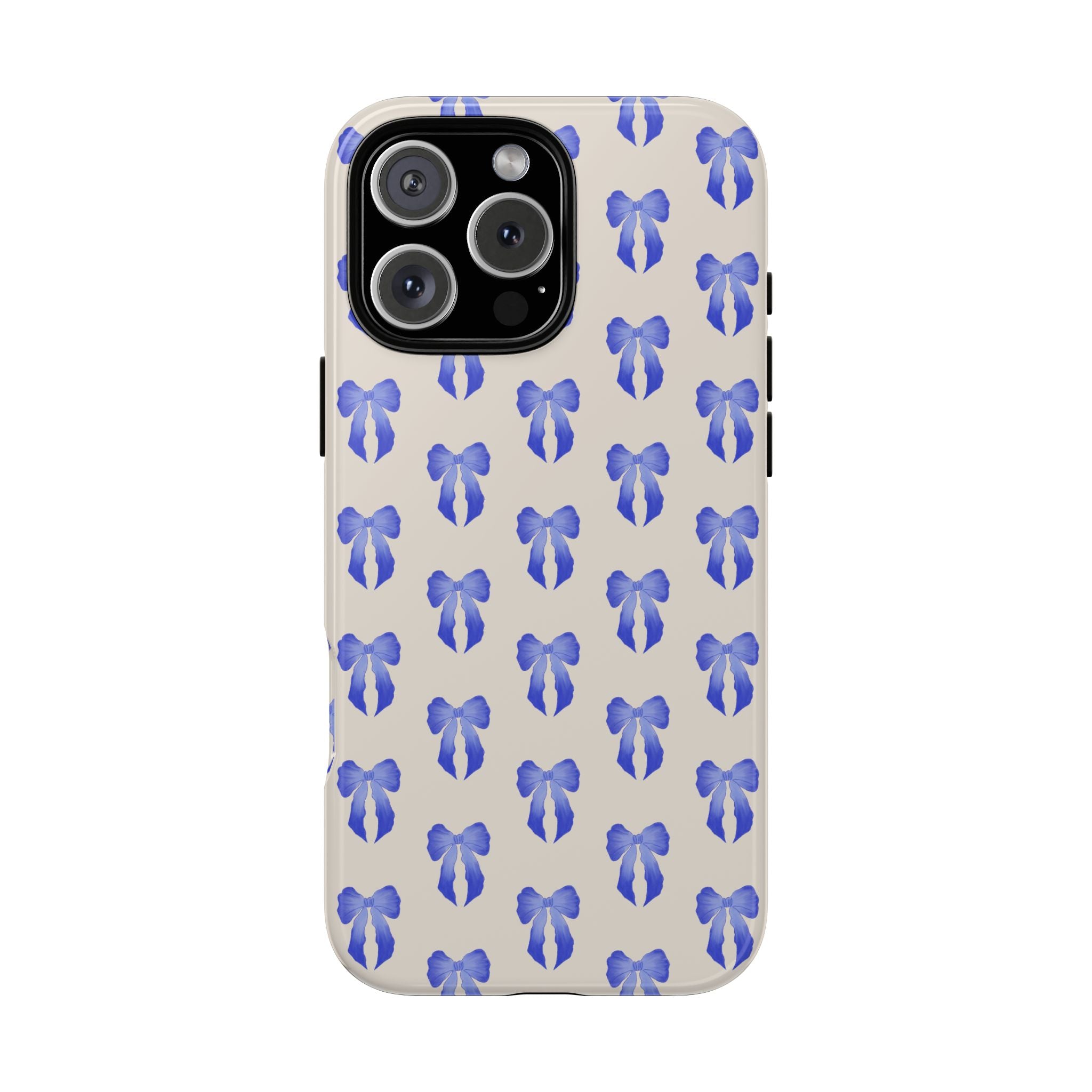 Blue Watercolor Bow Pattern Tough Phone Case