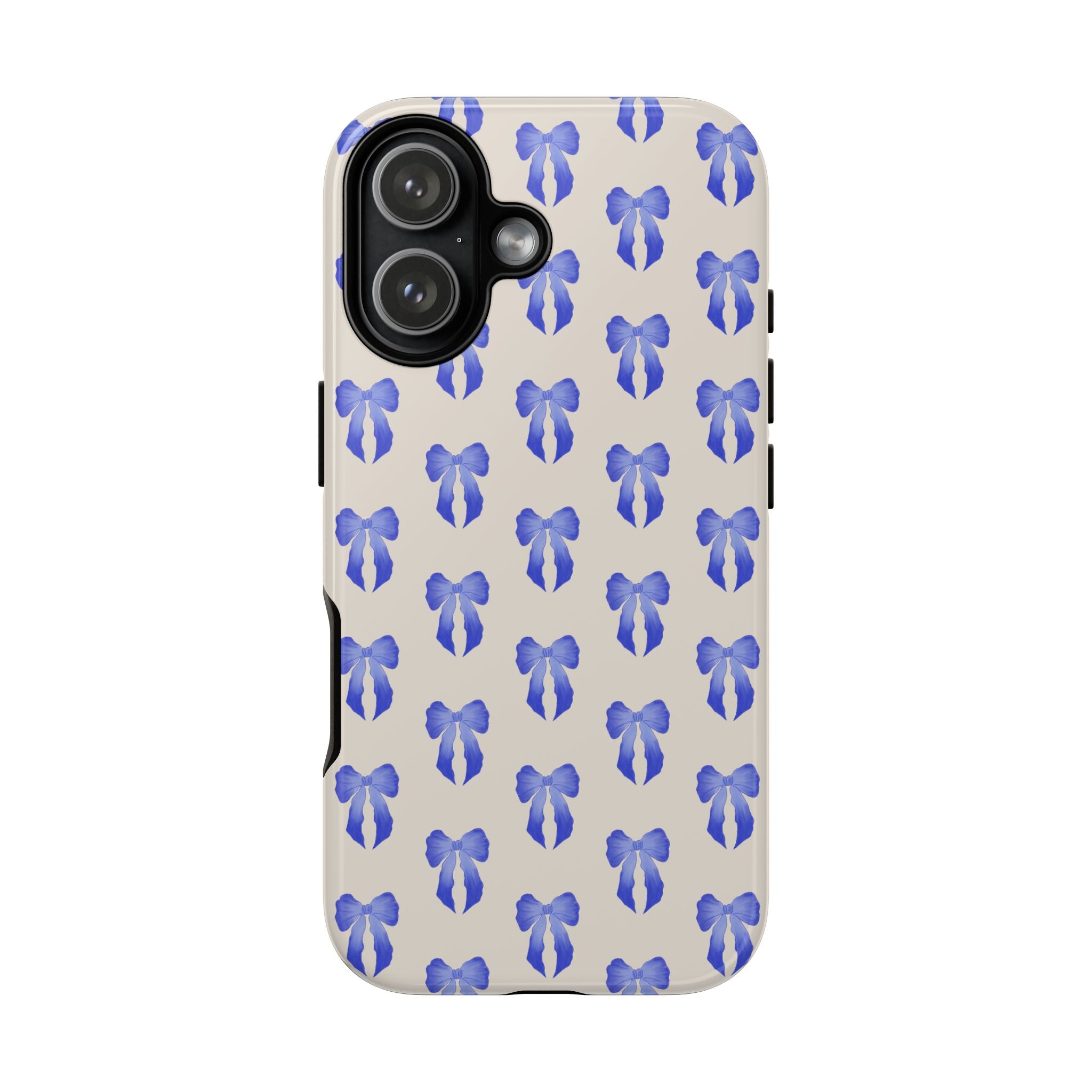 Blue Watercolor Bow Pattern Tough Phone Case
