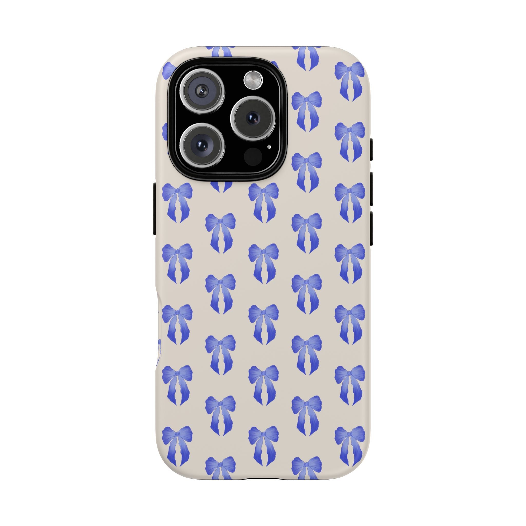 Blue Watercolor Bow Pattern Tough Phone Case