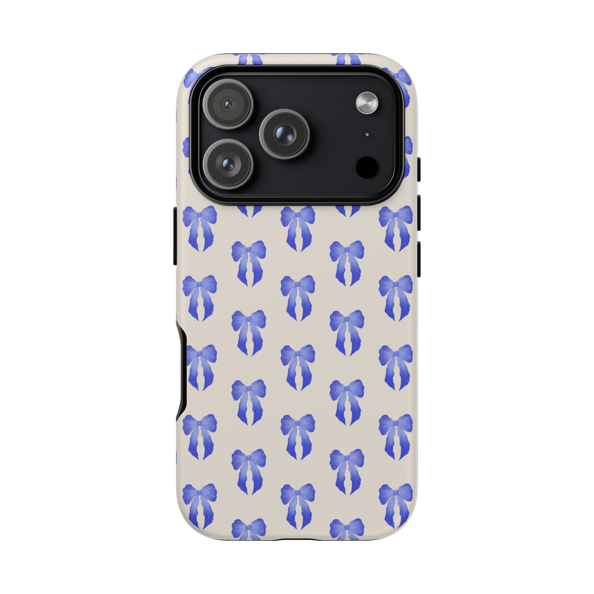Blue Watercolor Bow Pattern Tough Phone Case