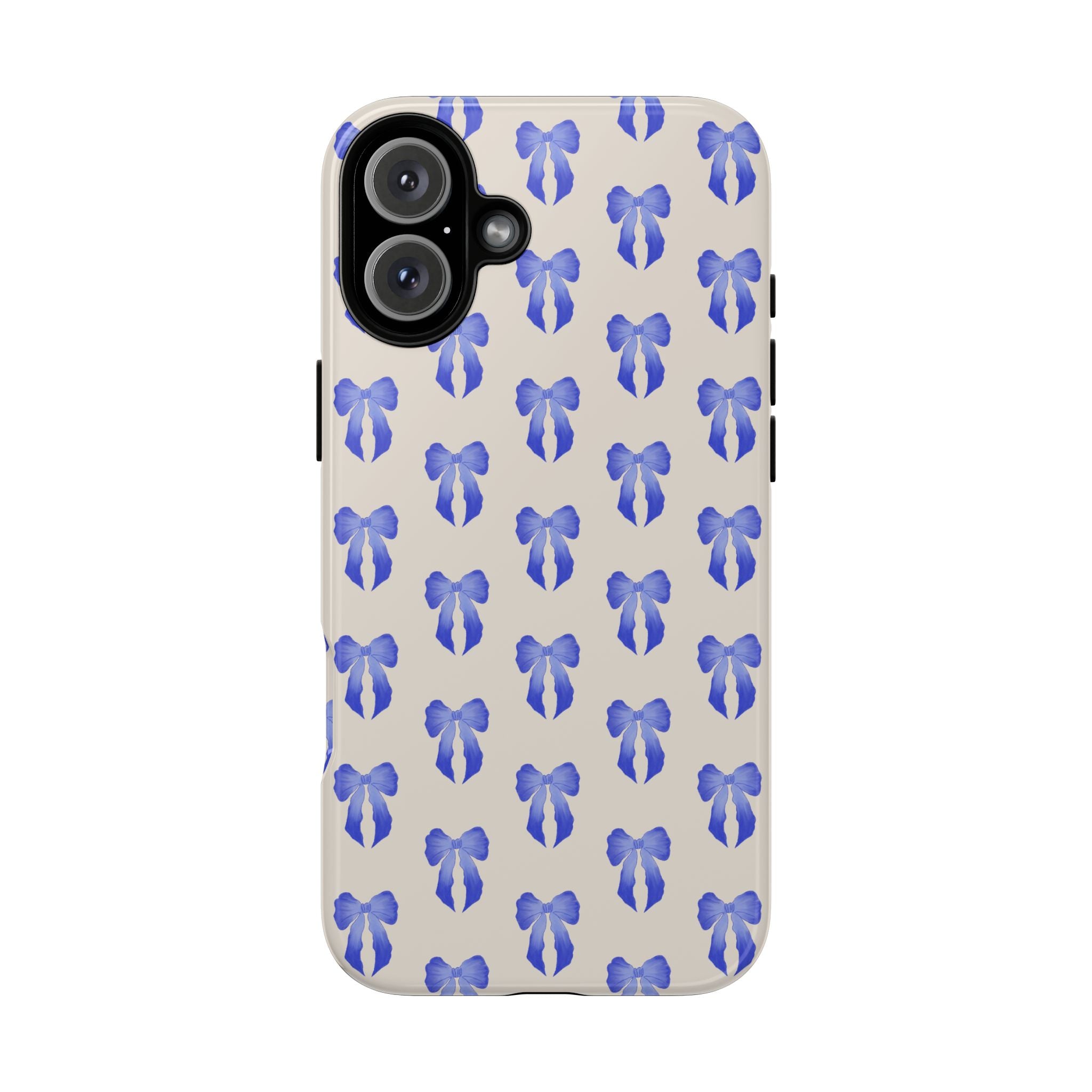 Blue Watercolor Bow Pattern Tough Phone Case