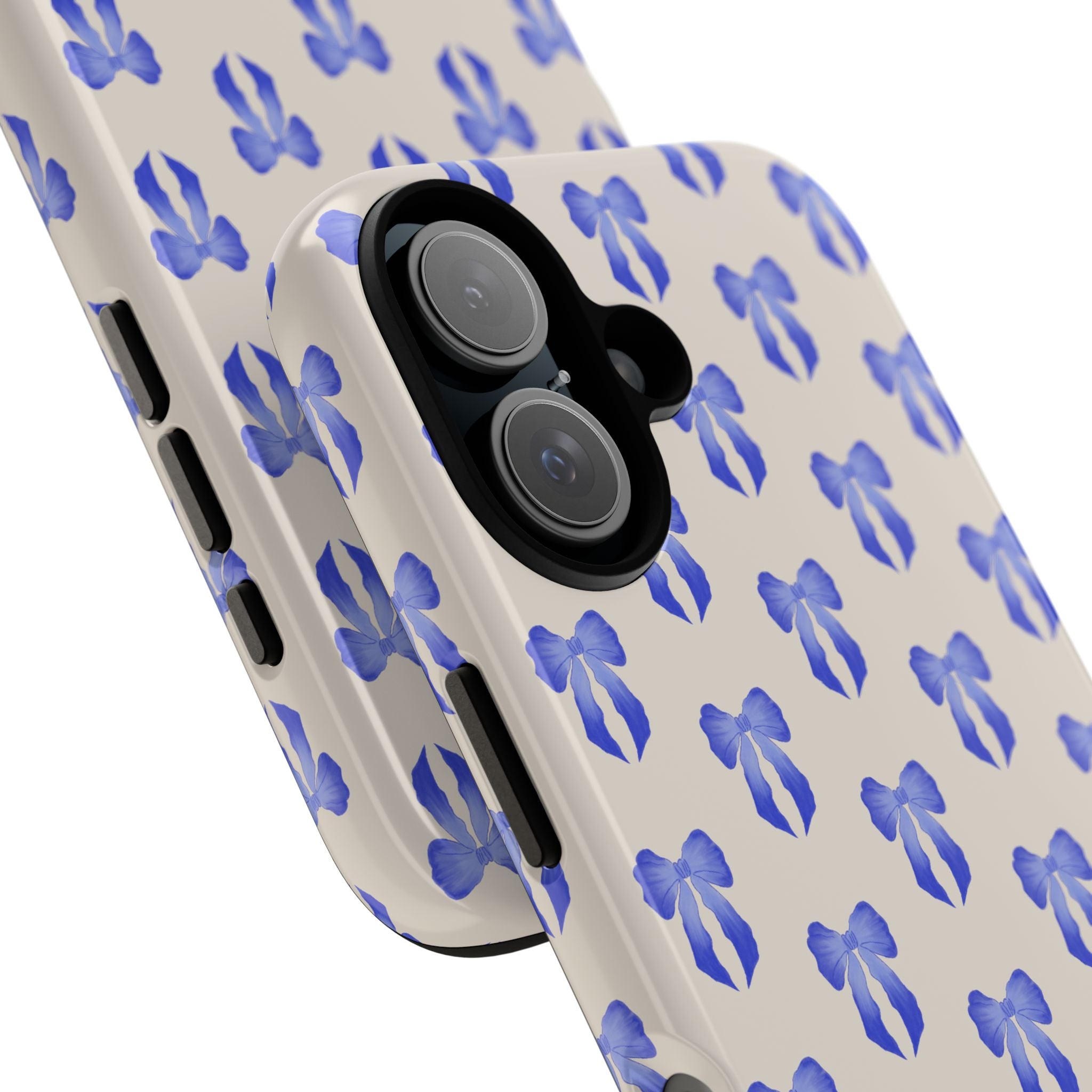 Blue Watercolor Bow Pattern Tough Phone Case