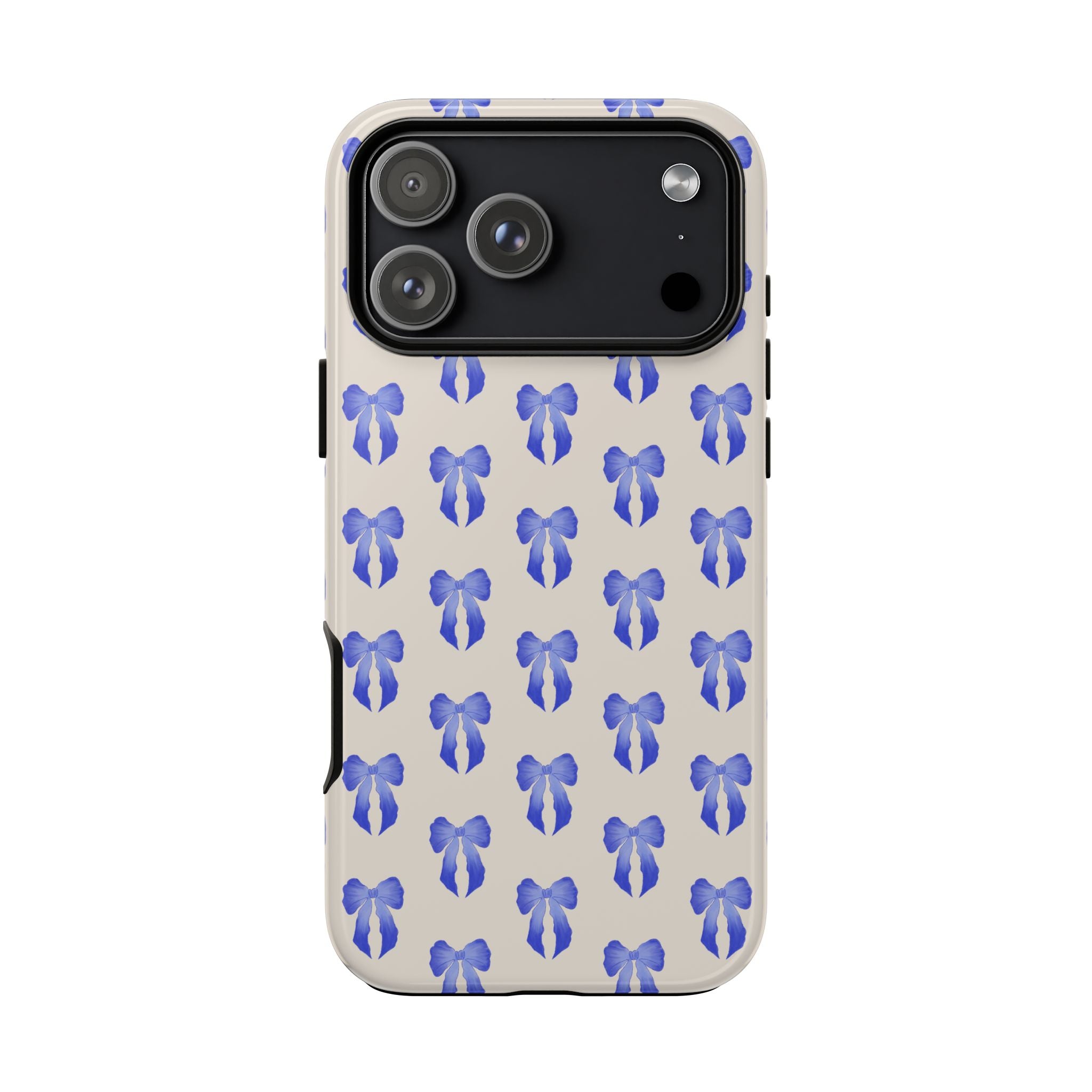 Blue Watercolor Bow Pattern Tough Phone Case