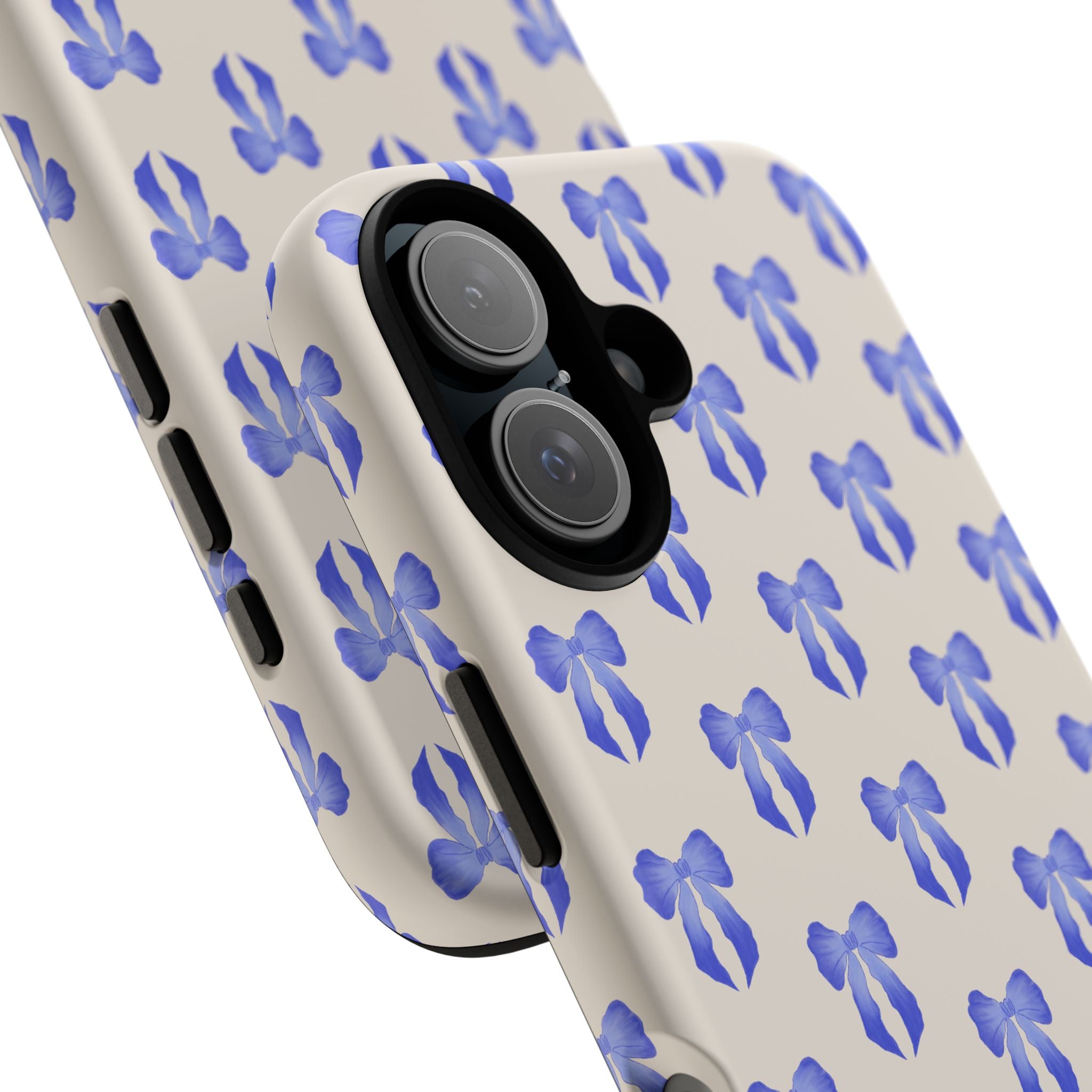 Blue Watercolor Bow Pattern Tough Phone Case